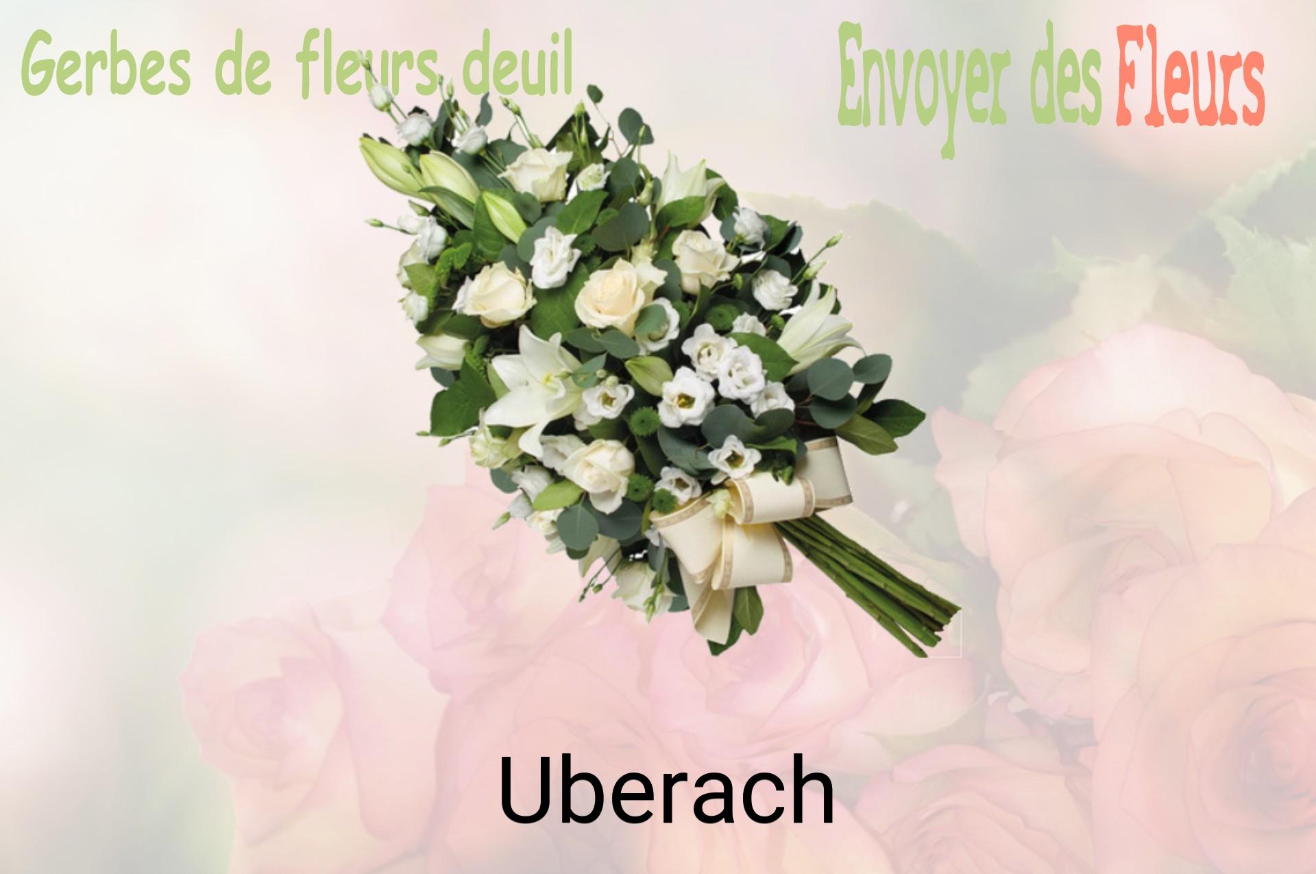 Gerbe de fleurs de deuil livrée à Uberach